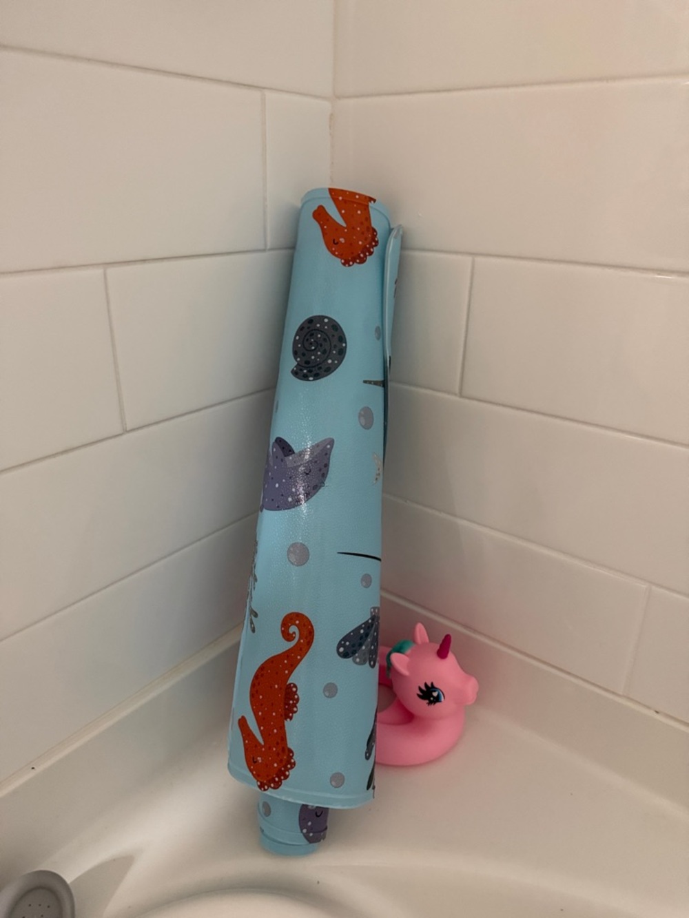 Blue Octopus Pattern Bath Mat